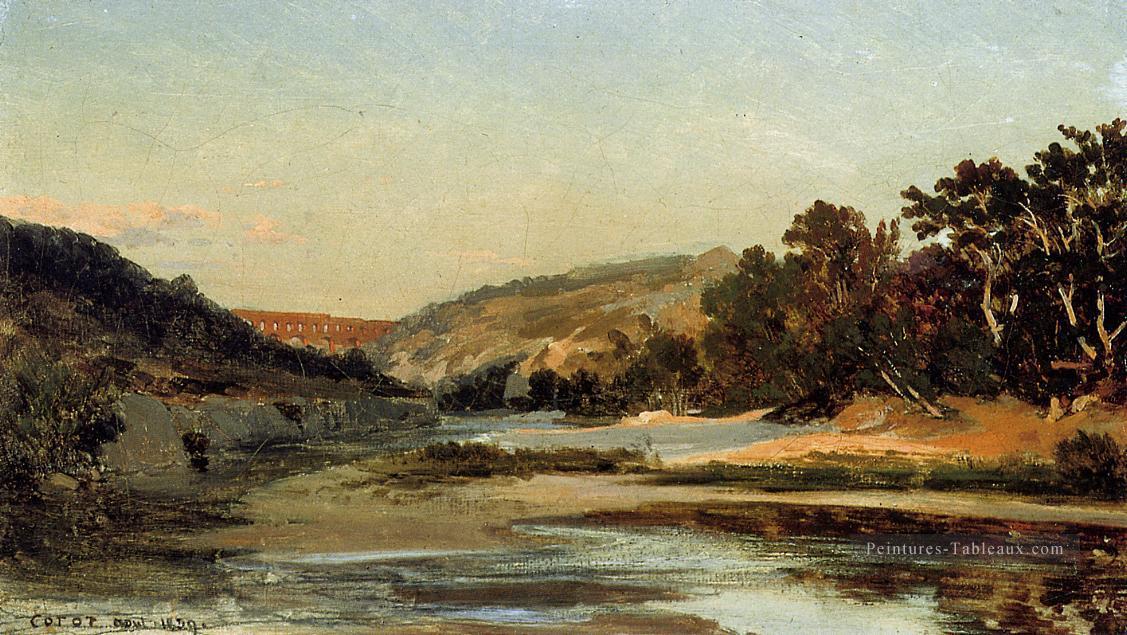 L’aqueduc dans la vallée plein air romantisme Jean Baptiste Camille Corot Peintures à l'huile